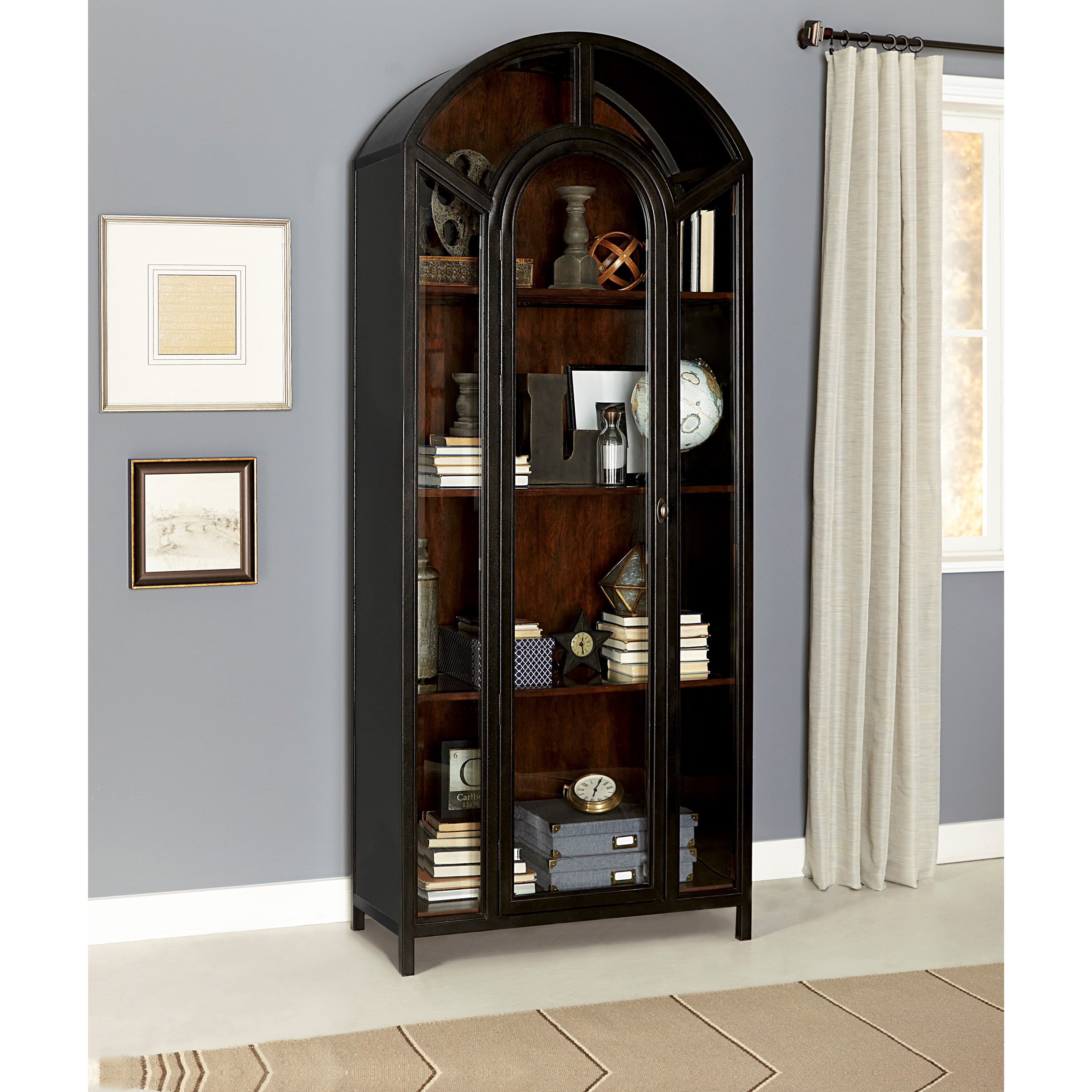 Apothecary cabinet top with glass doors